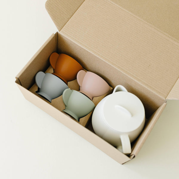 Marlowe & Co - Cream Multi Mix Silicone Tea Play Set