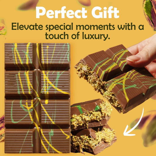 Luxurious chocolate bar with colorful drizzle and crunchy filling, perfect gift. Come see us at Awaken, Franklin, Tennessee