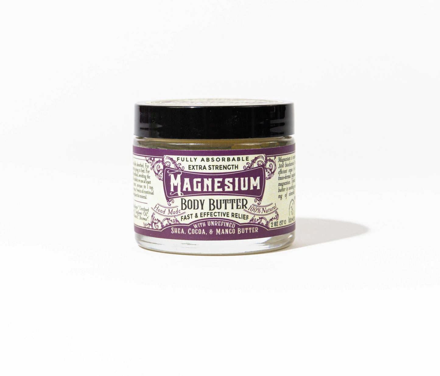 Jar of fully absorbable extra strength magnesium body butter with shea, cocoa, and mango butter. Come see us at Awaken, Franklin, Tennessee