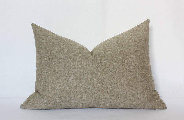 Textileish - Light Olive Pillow Cover, Olive Throw Pillow