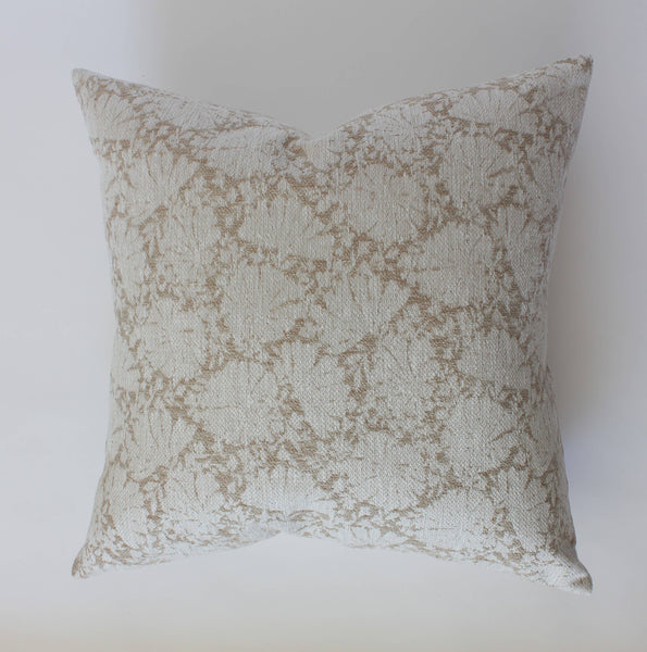 Textileish - Cream Floral Throw Pillow Cover, Ivory Pillow | Evielle