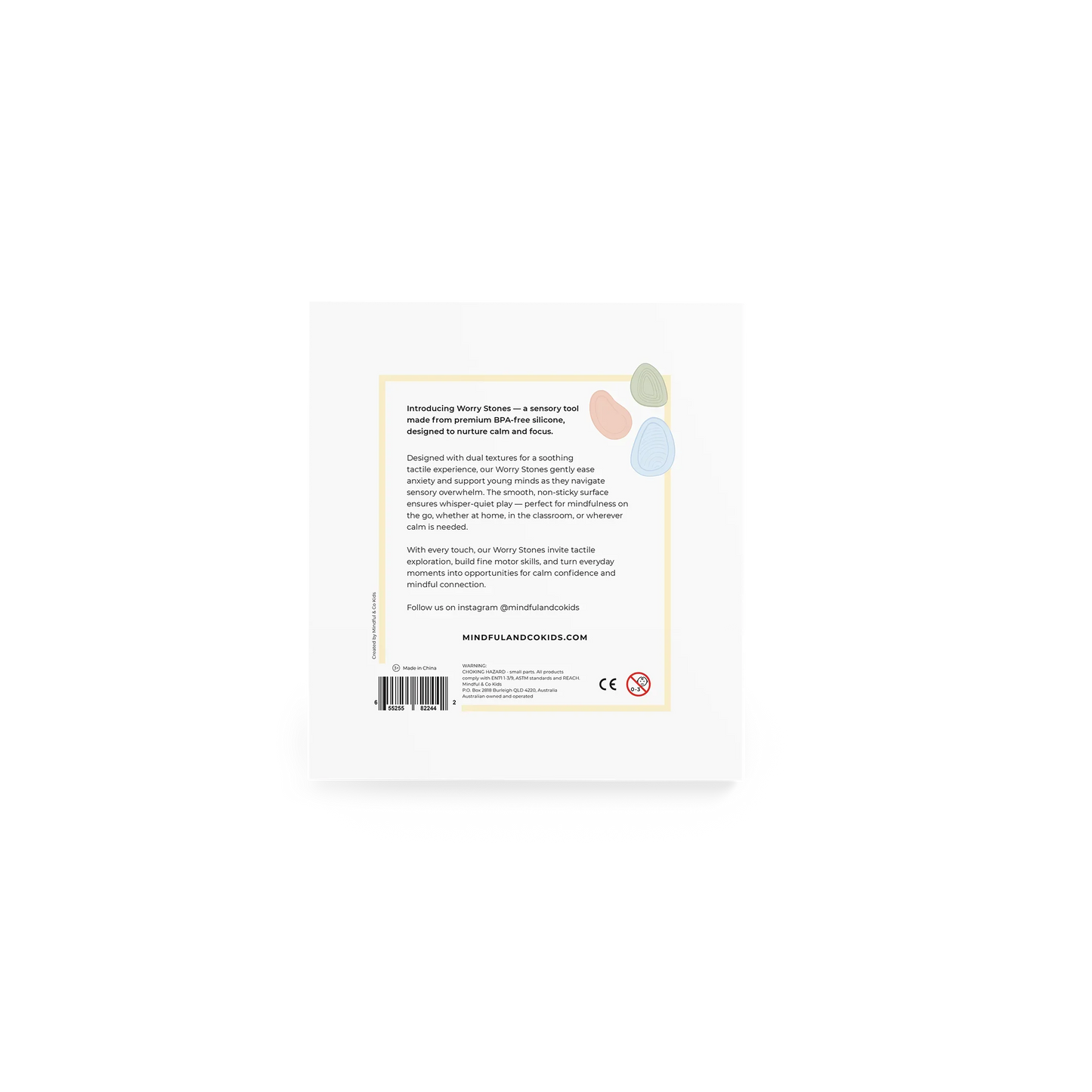 Mindful and Co Kids USA - Worry Stones – Calming Sensory Fidget for Kids (Set of 6)