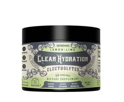 Roots And Leaves - Clean Hydration Electrolytes- Lemon Lime- 50 to 100 servings