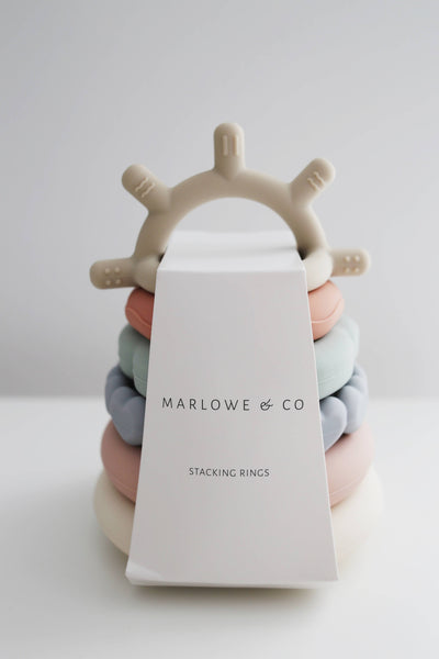 Marlowe & Co - Classic Silicone Stacking Teething Ring Toy 