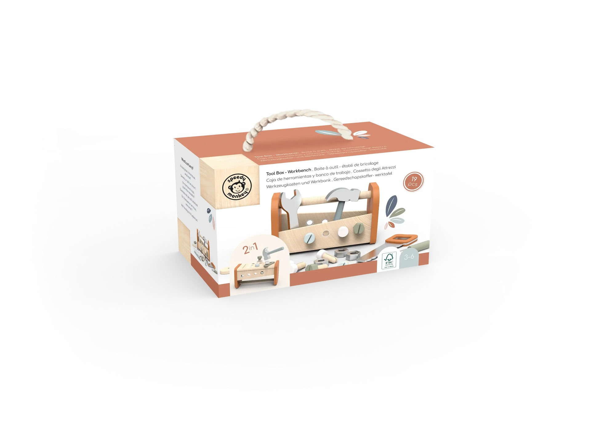 Wooden toy toolbox and workbench set for kids ages 3-6 with tools, 19 pcs, Come see us at Awaken, Franklin, Tennessee