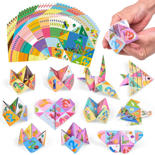 Fun Little Toys - 48 PCs Cootie Catcher Cards Birthday Gifts