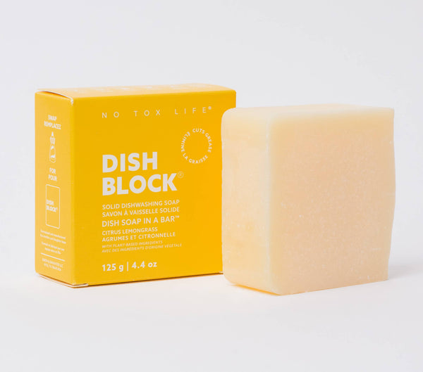 No Tox Life - DISH BLOCK® solid dish soap bar - Citrus Lemongrass - No Tox Life