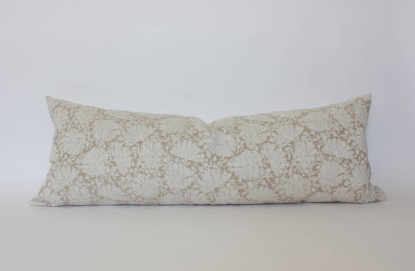 Textileish - Cream Floral Throw Pillow Cover, Ivory Pillow | Evielle