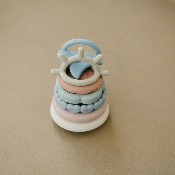 Marlowe & Co - Classic Silicone Stacking Teething Ring Toy 