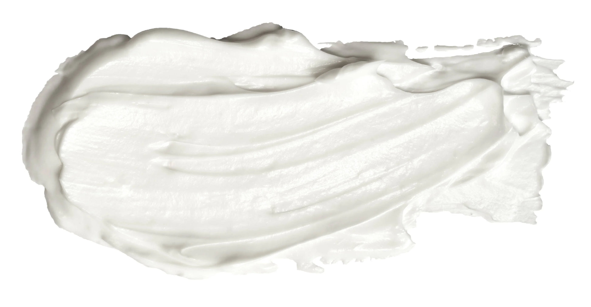 White creamy skincare or body lotion smear texture on white background. Come see us at Awaken, Franklin, Tennessee