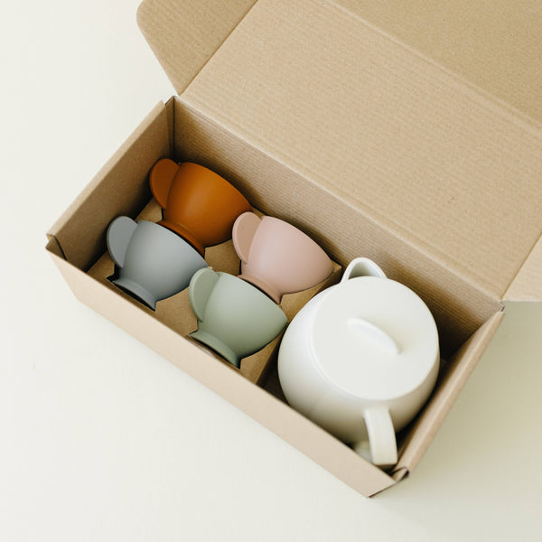 Marlowe & Co - Cream Multi Mix Silicone Tea Play Set