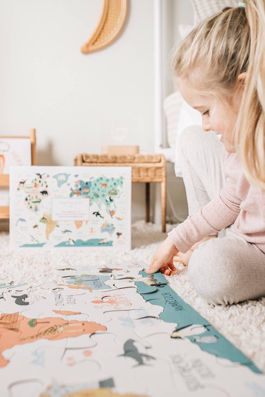 Mindful and Co Kids USA - World Map Floor Puzzle