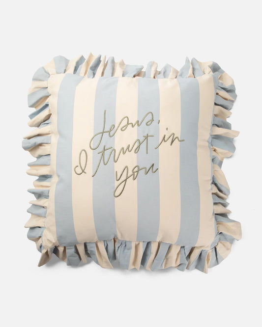 Be A Heart - Jesus, I Trust in You Striped Pillow