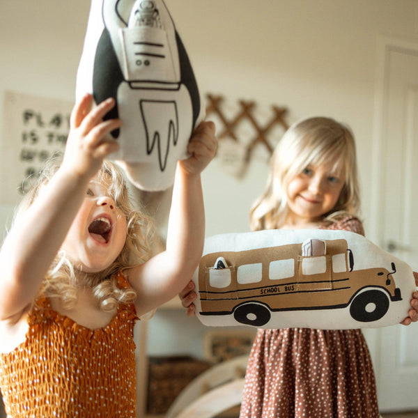 Imani + Kids by Imani Collective - Interactive school bus pillow