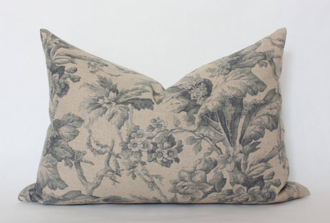 Textileish - Designer Floral Lumbar Cover, Tan Throw Pillow | Creek