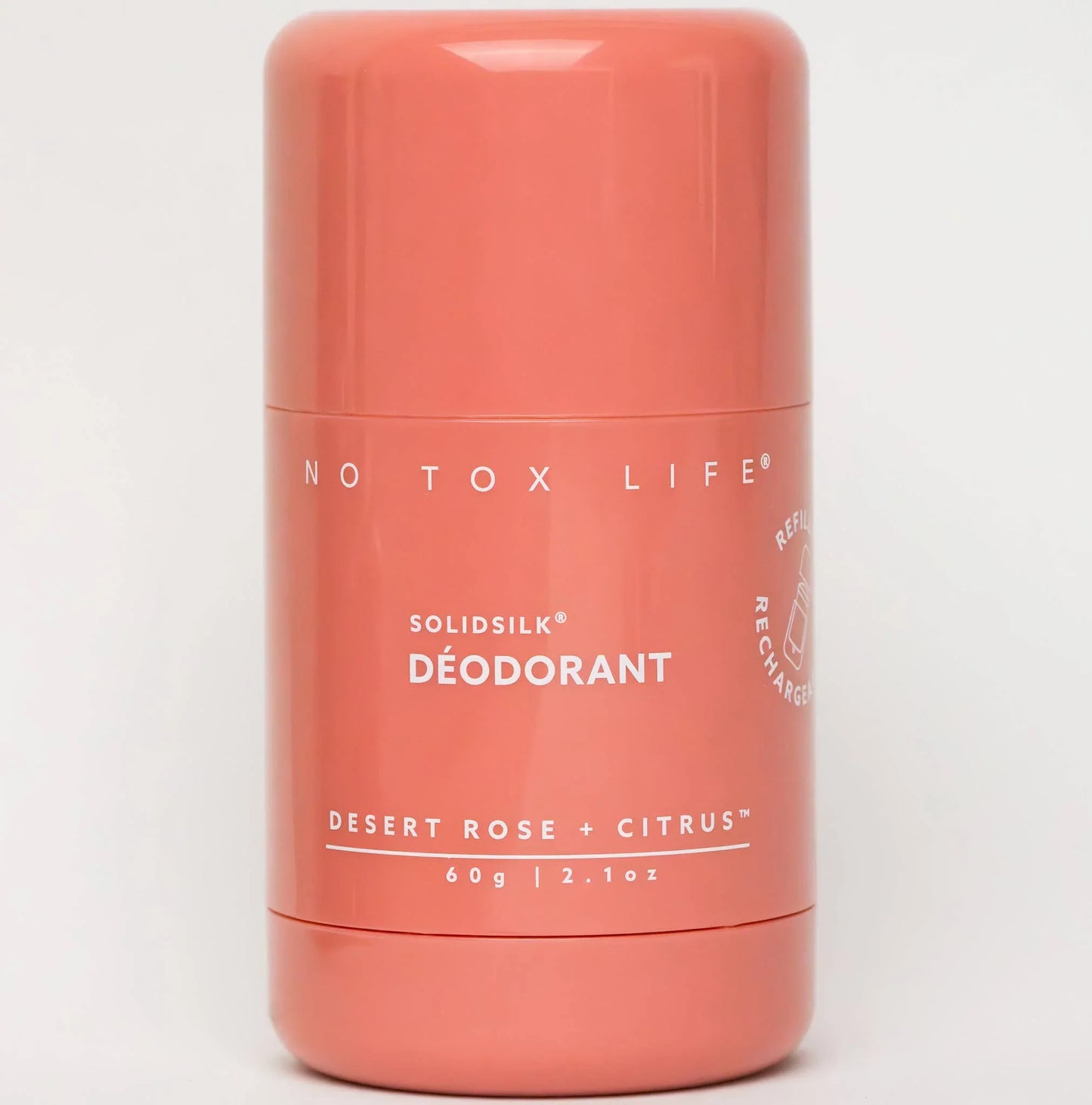 No Tox Life Desert Rose + Citrus deodorant stick, SolidSilk formula, 2.1 oz size. Come see us at Awaken, Franklin, Tennessee