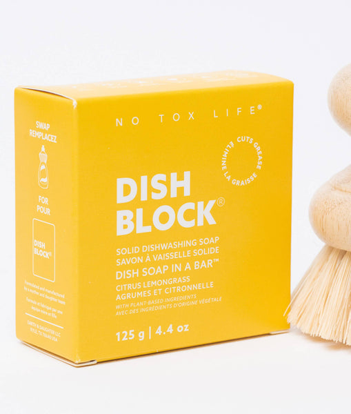 No Tox Life - DISH BLOCK® solid dish soap bar - Citrus Lemongrass - No Tox Life