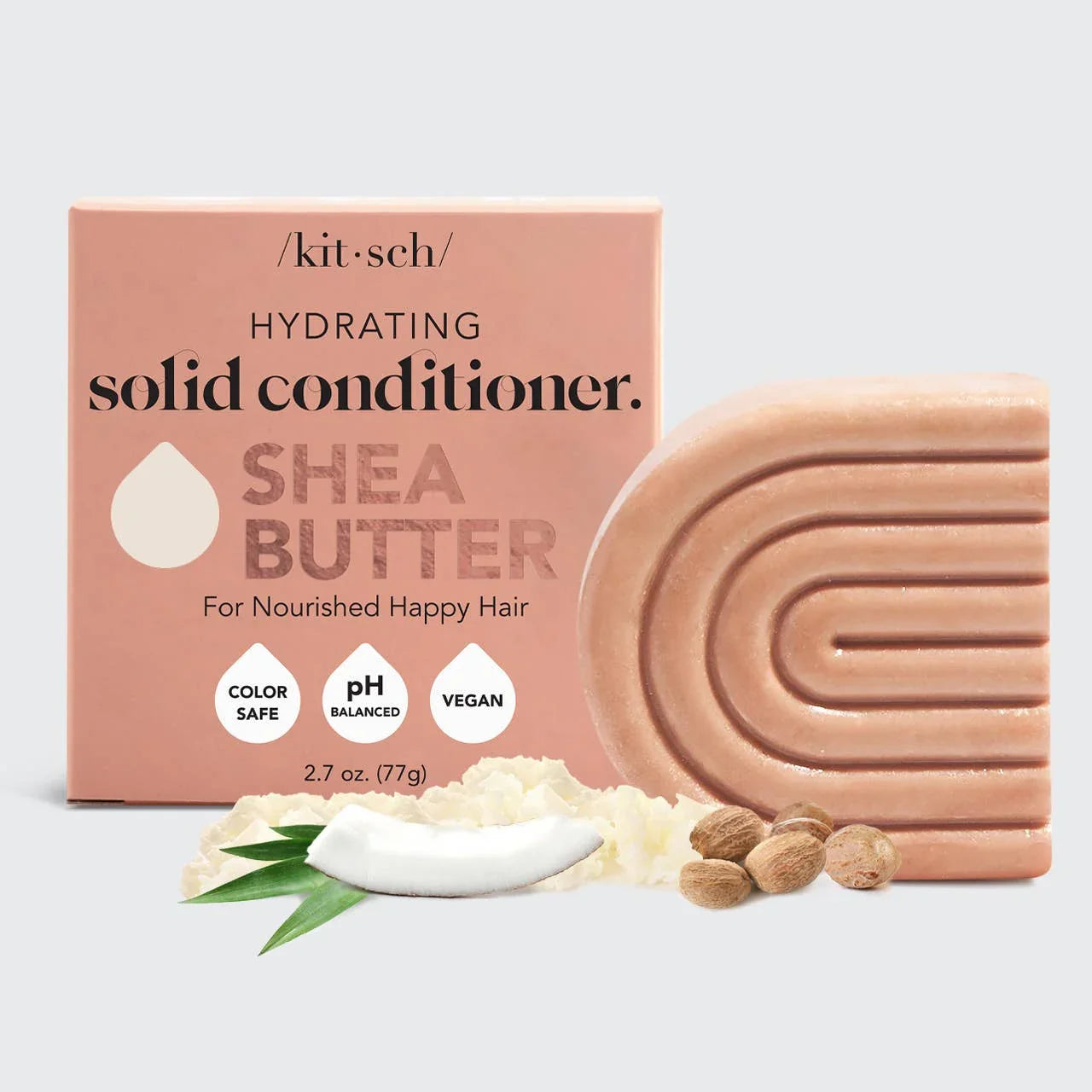 Kitsch hydrating solid conditioner shea butter bar with packaging and natural ingredients, Come see us at Awaken, Franklin, Tennessee