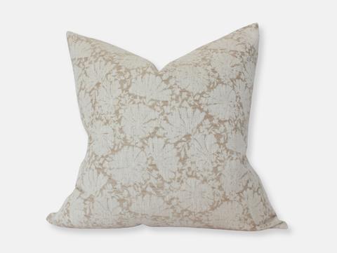Textileish - Cream Floral Throw Pillow Cover, Ivory Pillow | Evielle