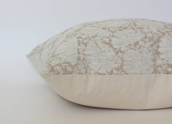 Textileish - Cream Floral Throw Pillow Cover, Ivory Pillow | Evielle