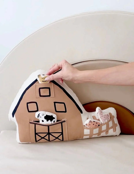 Imani + Kids by Imani Collective - Interactive Farmhouse + Animal Canvas Pillow