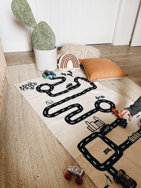 Imani + Kids by Imani Collective - Canvas Floor Mat | Play Mat for Kids | Roll-Up Toy Mat