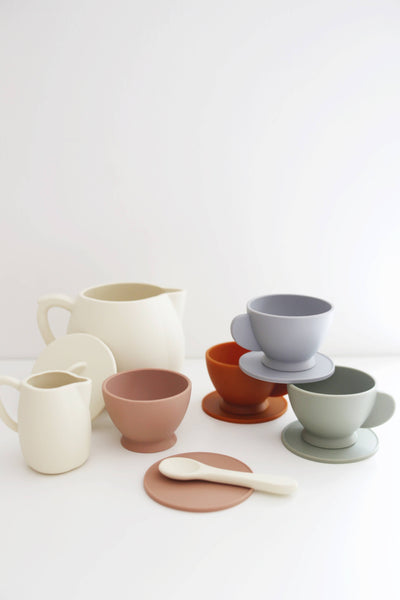 Marlowe & Co - Cream Multi Mix Silicone Tea Play Set