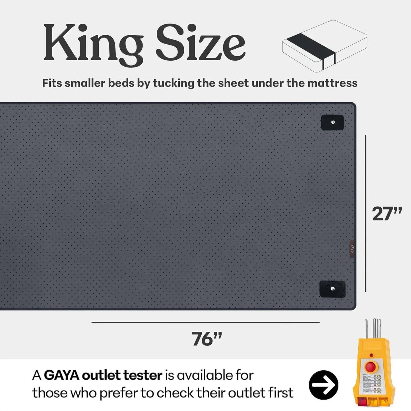 GAYA - Grounding Mat for Bed – Better Sleep & Inflammation, King