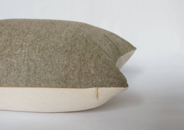 Textileish - Light Olive Pillow Cover, Olive Throw Pillow