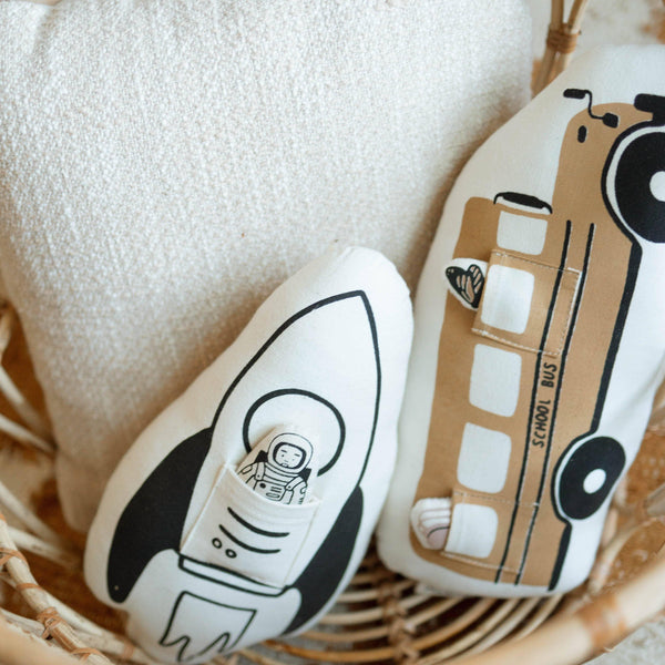 Imani + Kids by Imani Collective - Interactive school bus pillow