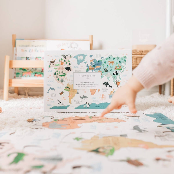 Mindful and Co Kids USA - World Map Floor Puzzle